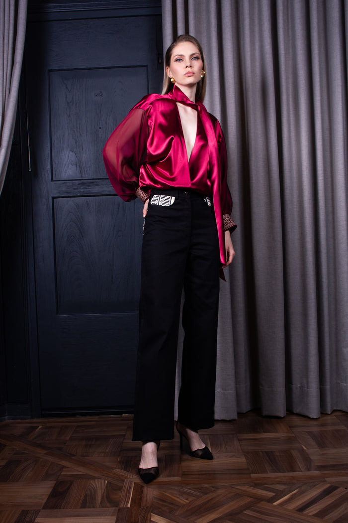 Chiffon Blouse Wine Breeze